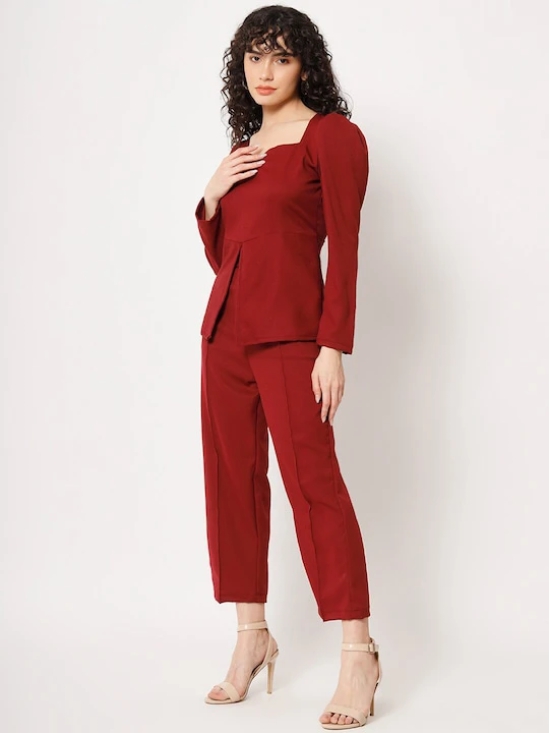 Slim Fit Sweetheart Neck Top With Trousers