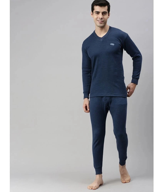 Pack of 2 Lux Cottswool - Blue Cotton Blend Mens Thermal Tops - None