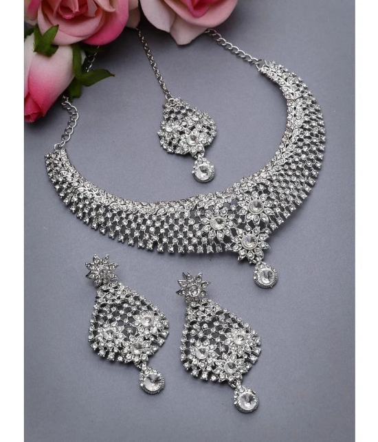 Sukkhi Silver Alloy Necklace Set ( Pack of 1 ) - Silver