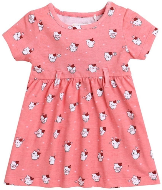 BUMZEE - Peach Cotton Baby Girl Frock ( Pack of 1 ) - None