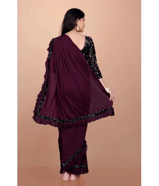 Apnisha - Purple Lycra Girls Saree ( Pack of 1 ) - None