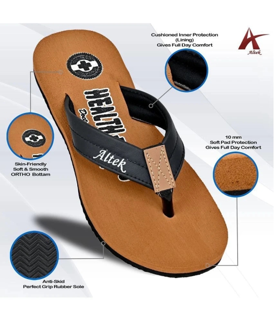 Altek - Tan Mens Thong Flip Flop - None