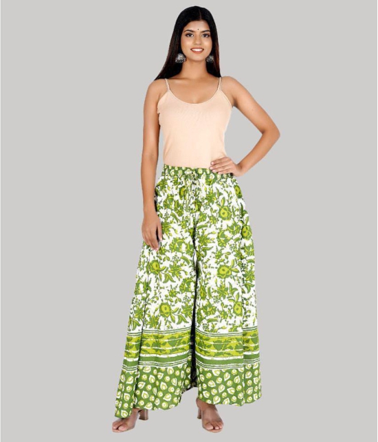 Rangun - Green Cotton Flared Womens Palazzos ( Pack of 1 ) - None