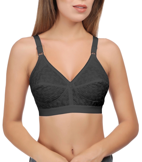 Eves Beauty Women Full Coverage Bra-36D / Black / Cotton rich