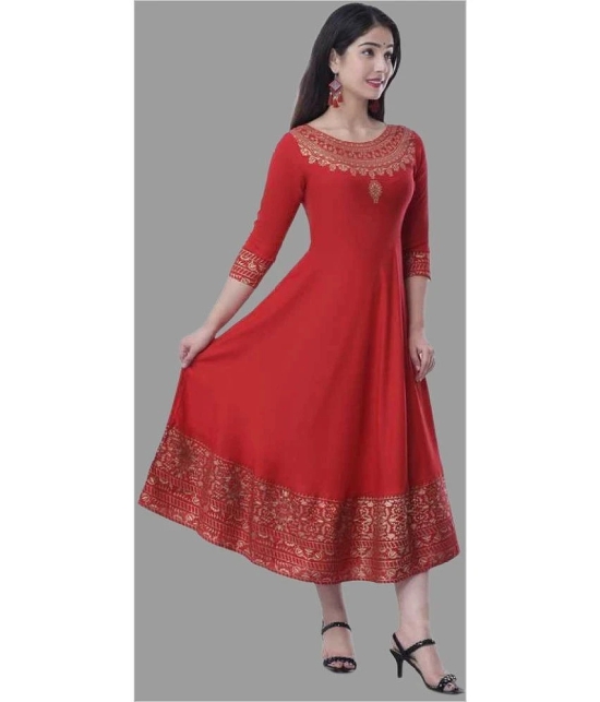 SIPET - Red Rayon Womens Anarkali Kurti ( Pack of 1 ) - None