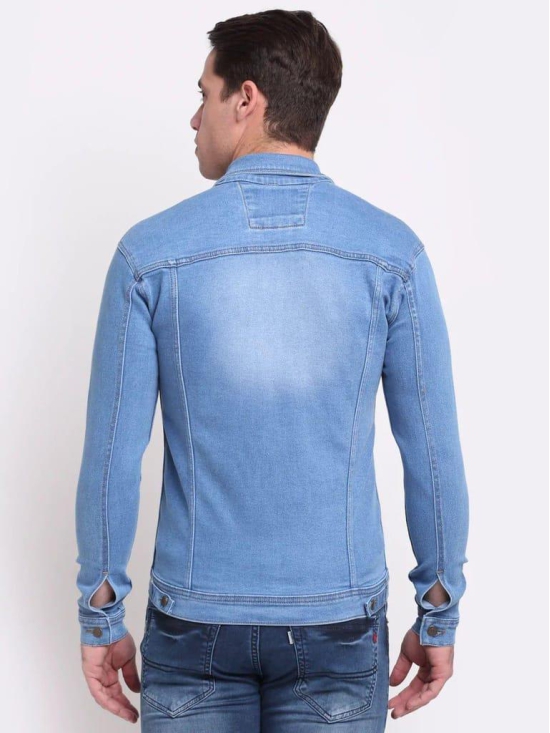 Rodamo Men Blue Washed Denim Jacket with Patchwork