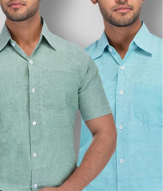 DESHBANDHU DBK - Multicolor Cotton Regular Fit Mens Formal Shirt (Pack of 2) - None