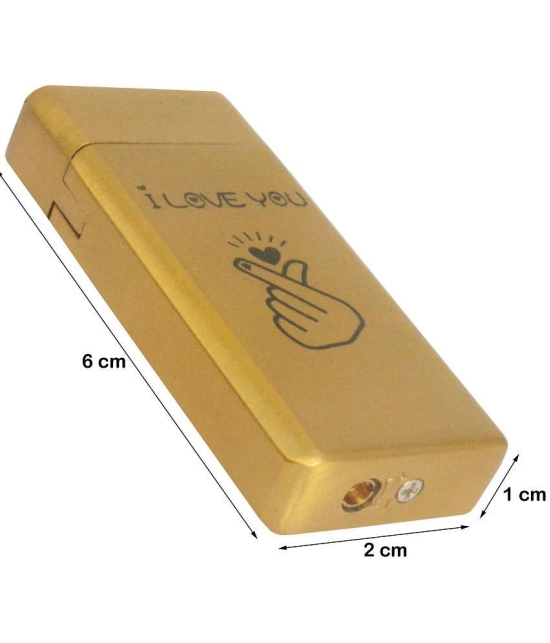 JMALL - Gold Aluminium Cigarette Lighter ( Pack of 1 ) - Gold