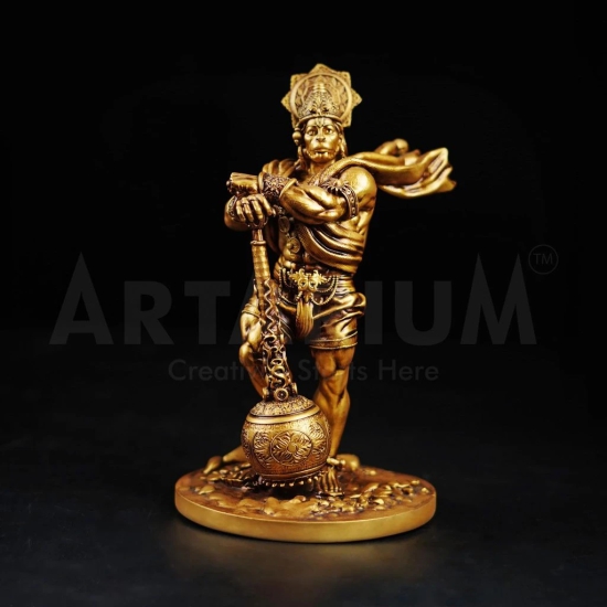 Artarium Car Dashboard Resin Bahubali Hanuman Idol Home Decor Item Hanuman Murti Statue for Gift (1 Piece) (Bahubali Hanuman)