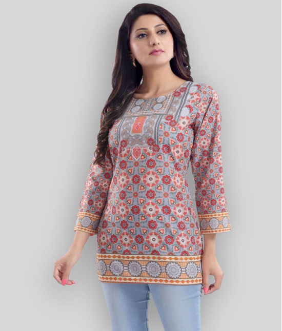 Meher Impex - Grey Crepe Women's Straight Kurti ( Pack of 1 ) - 4XL