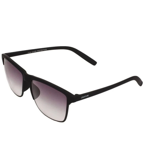 Creature Black Rectangular Sunglasses ( Pack of 2 ) - Medium