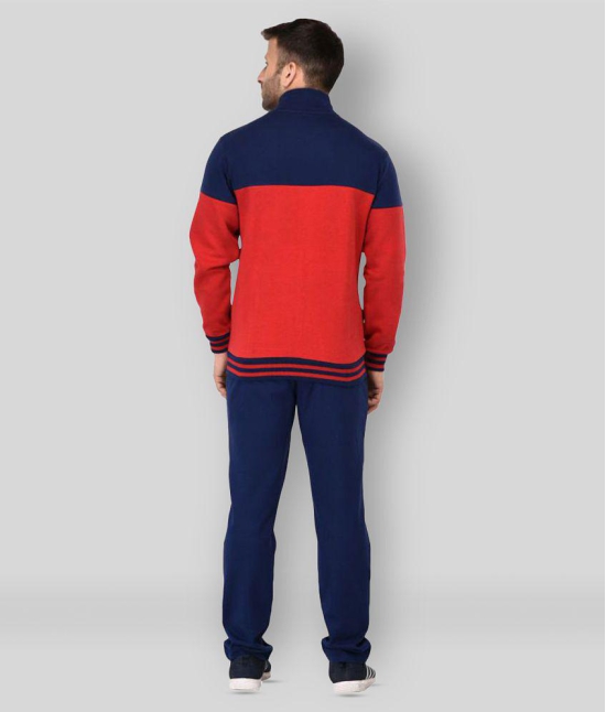 Vivid Bharti - Multicolor Fleece Regular Fit Colorblock Men''s Sports Tracksuit ( Pack of 1 ) - S