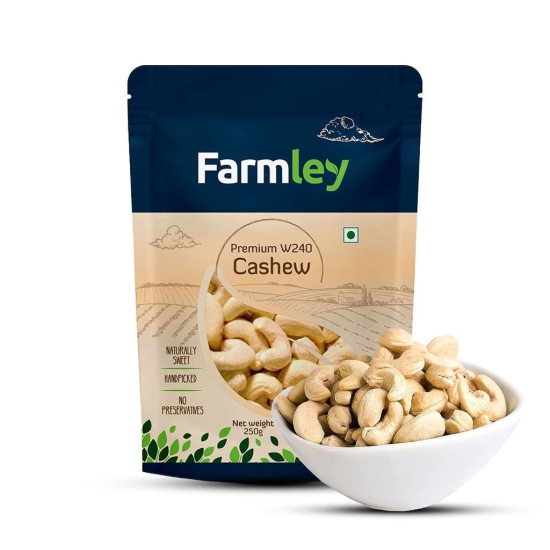 Farmley Premium W240 Whole Cashews, 100% Natural, Handpicked Kaju (250 g)