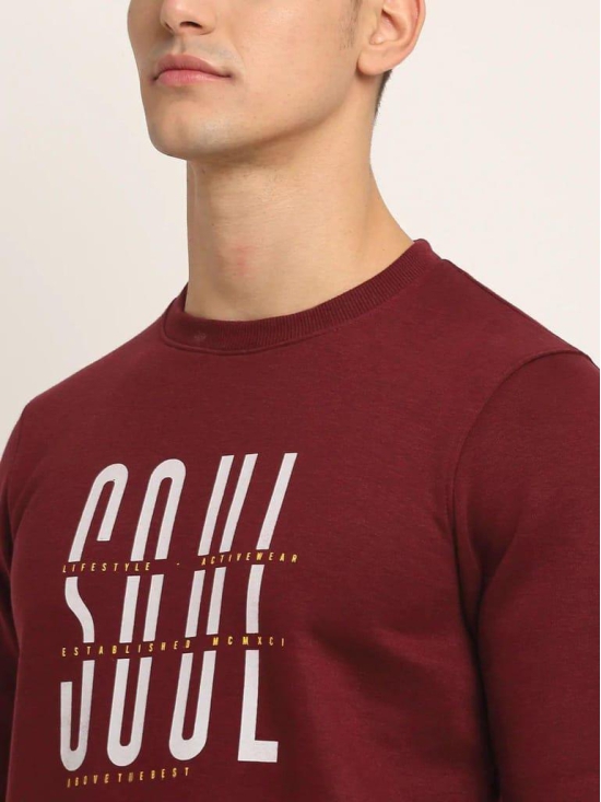 Rodamo Men Maroon Printed Sweatshirt