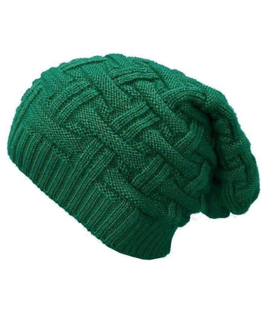 Whyme Fashion Green Knitted Fur Caps - Green