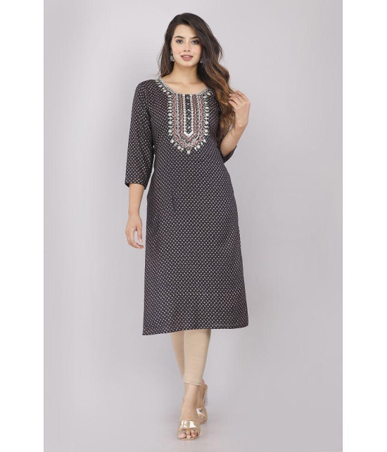 JC4U - Navy Blue Cotton Womens Straight Kurti ( Pack of 1 ) - None