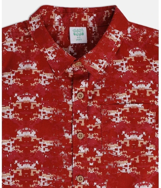 MINI KLUB Single 100% Cotton Half Sleeves Shirt ( Red ) - None