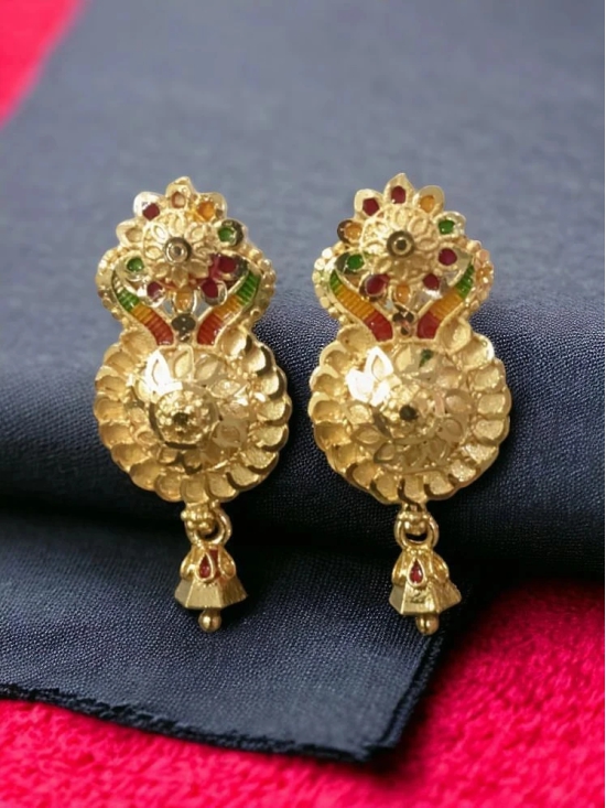 AanyaCentric Gold Chandbalis Earrings ( Pack of 1 ) - Gold