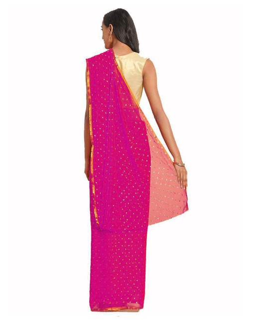 Bhuwal Fashion - Pink Georgette Saree With Blouse Piece (Pack of 1)