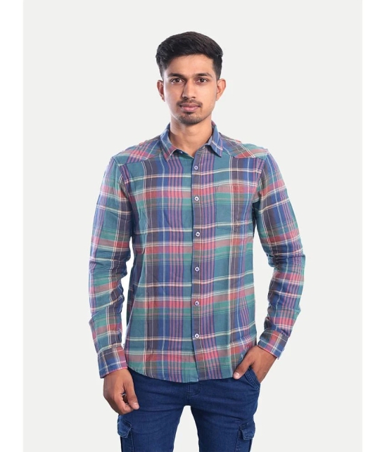 Radprix 100% Cotton Regular Fit Checks Full Sleeves Mens Casual Shirt - Green ( Pack of 1 ) - None