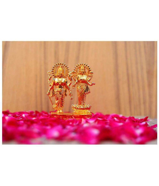 DvR ClicK - Brass Vishnu Laxmi 10 cm Idol