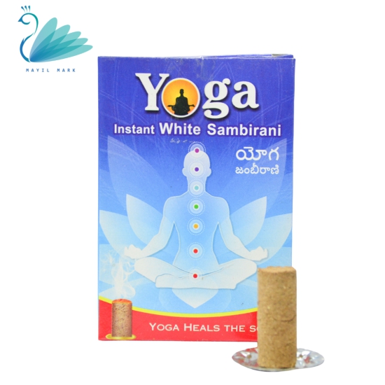 Instant sambrani | Sambrani dhoop-White / Yoga