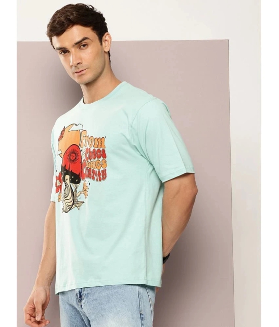 Dillinger Cotton Oversized Fit Printed Half Sleeves Mens T-Shirt - Turquoise ( Pack of 1 ) - None