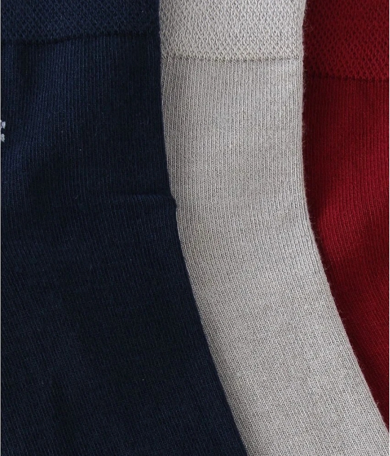 Bonjour 100% Organic Cotton Mens Solid Multicolor Ankle Length Socks ( Pack of 3 ) - Multicolor