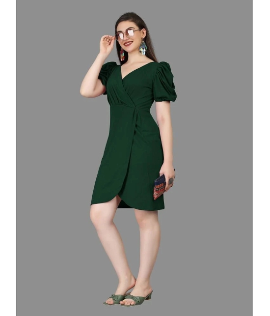 Apnisha Polyester Solid Above Knee Womens Bodycon Dress - Green ( Pack of 1 ) - None