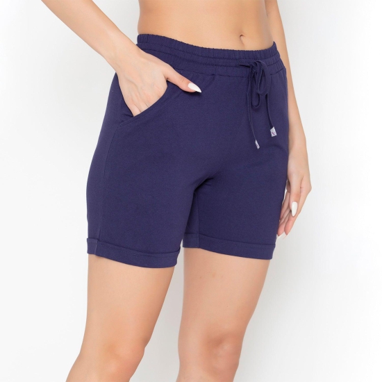 Plain Knitted Shorts For Women - Astral Aura Astral Aura 2XL