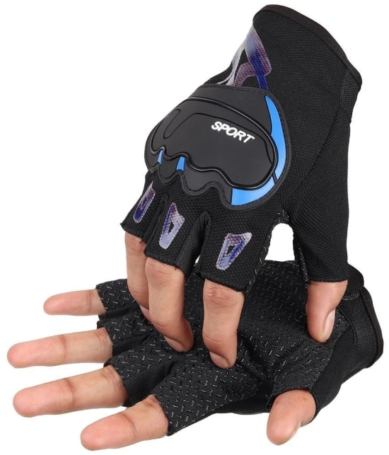 Auto Hub Half Fingers Nylon Riding Gloves ( Pair of 1 ) - Free Size