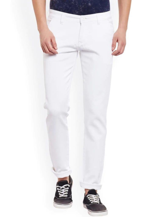 Rodamo  Men White Slim Fit Trousers