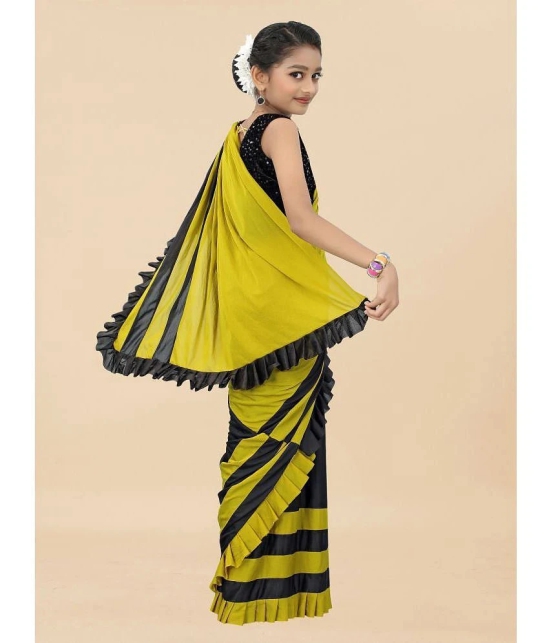 Apnisha - Yellow Lycra Girls Saree ( Pack of 1 ) - None