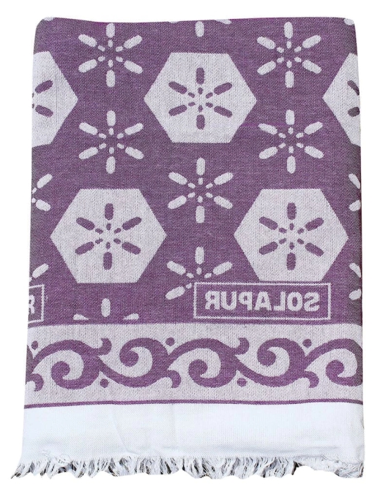 Mandhania Cotton Soft Light Weight Daily Use Single Bed Solapur Blanket (Purple , Single)