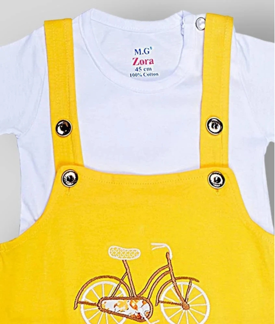 Sathiyas - Yellow Cotton Baby Boy Dungaree Sets ( Pack of 1 ) - None