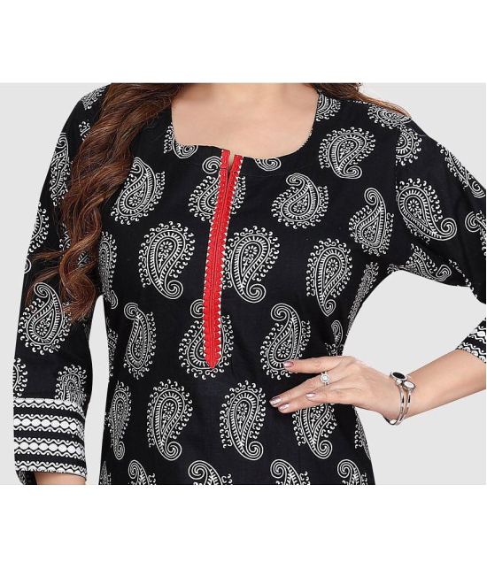 Meher Impex - Black Cotton Women''s Straight Kurti ( Pack of 1 ) - None