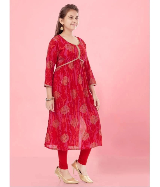 Aarika Red Cotton Girls Kurti ( Pack of 1 ) - None