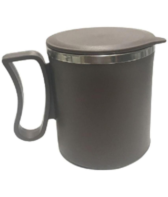 Dynore - Dark Grey Steel Coffee Mug ( Pack of 2 ) - Dark Grey