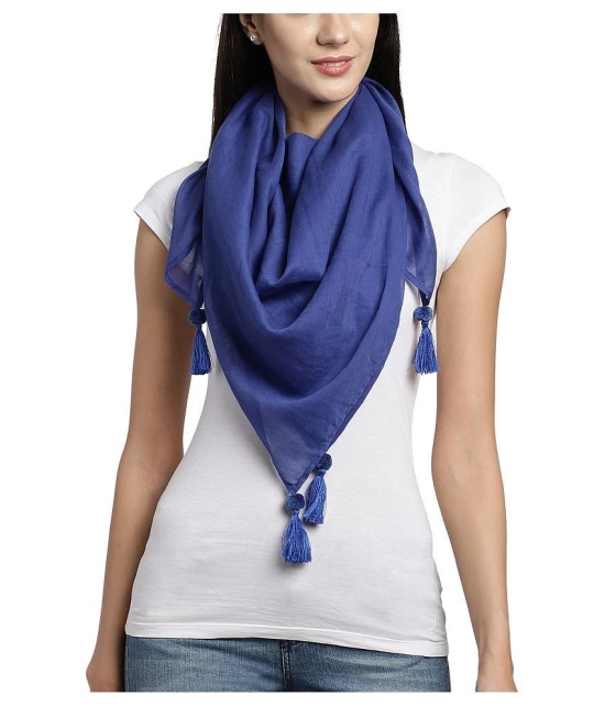 Anekaant Blue Solid Cotton Scarves