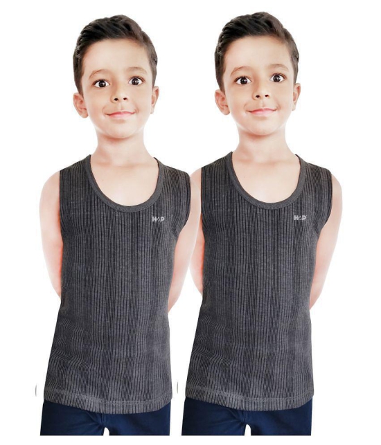 HAP Kids Sleeveless Top (Pack Of Two) Grey | For Boys & Girls |Winter Inners - None