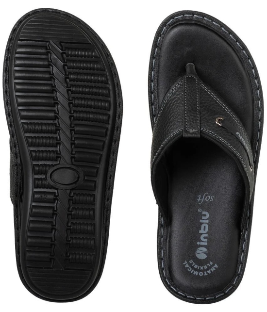 Inblu Black Mens Thong Flip Flop - None