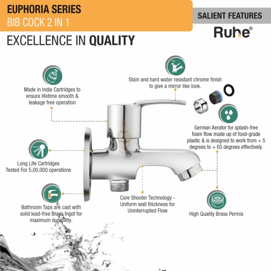 Euphoria Two Way Bib Tap Faucet- by Ruhe®