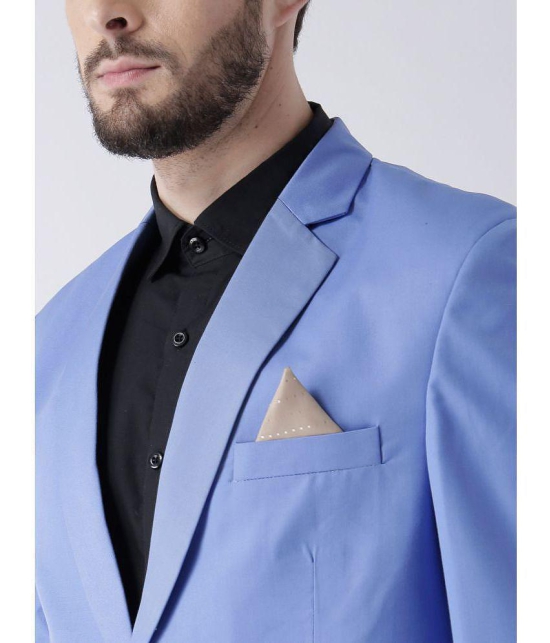 Hangup Blue Solid Formal Suit - 36