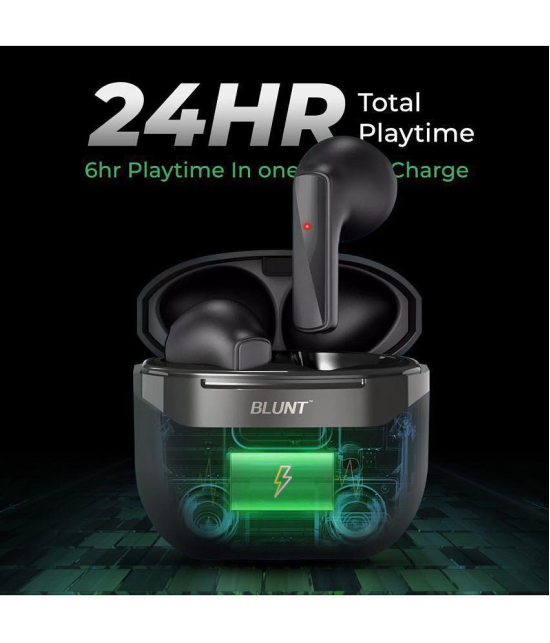 BLUNT Air 1 Earbuds In Ear Bluetooth Earphone 6 Hours Playback Bluetooth IPX6(Water Resistant) Active Noise cancellation -Bluetooth V 5.1 Black