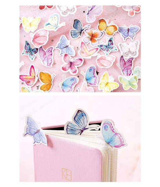 iDream Cute Butterfly Creative Stationery Adhesive Stickers for Kids, Diary, Photo Albums, Scrapbooking etc. (Set of 45)