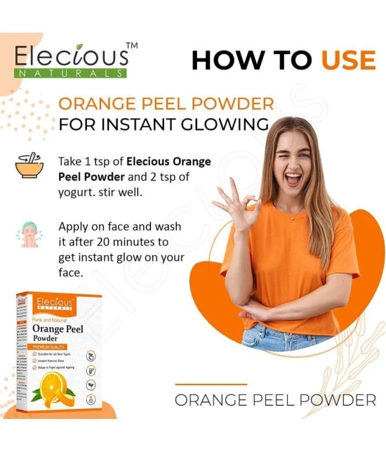 Elecious Orange Peel Powder For Skin and Face (200 Grams) | No Chemical, No preservative