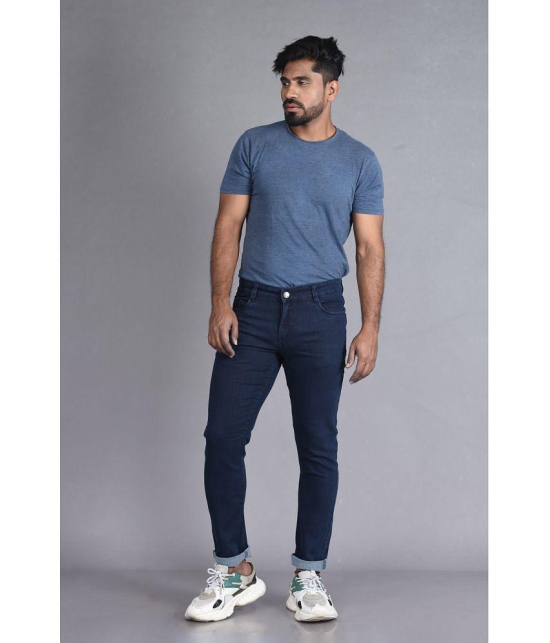 Aflash Slim Fit Basic Mens Jeans - Dark Blue ( Pack of 1 ) - None