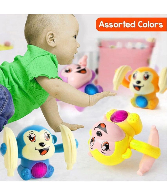 FRATELLI Dancing Monkey Musical Toy for Kids Baby Spinning Rolling Doll Tumble Toy  - ISI Mark - Made in India