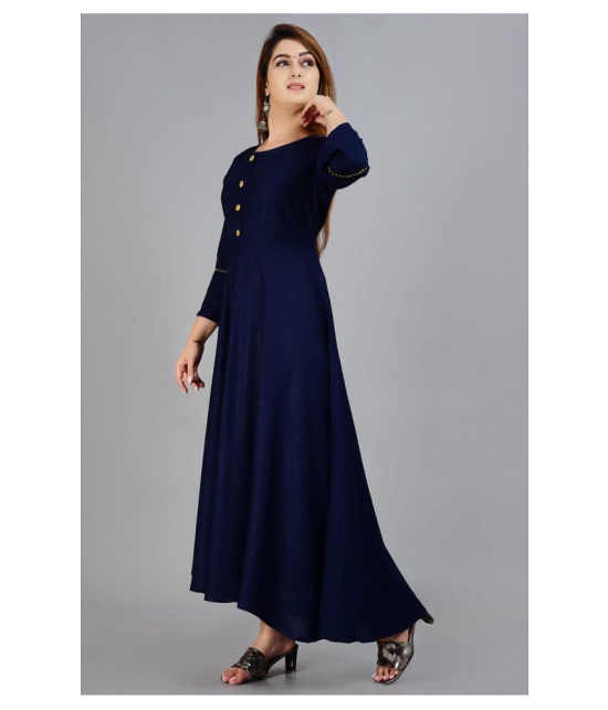 SIPET - Blue Rayon Womens Flared Kurti - S