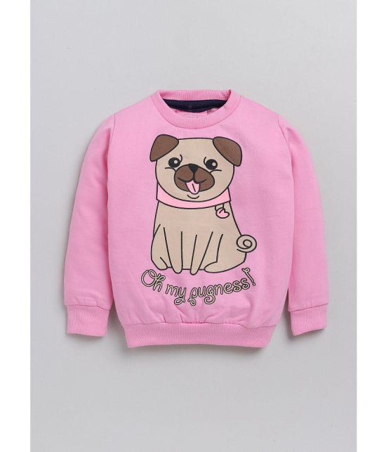 Lazy Shark Girls Pink Printed Sweatshirts - None